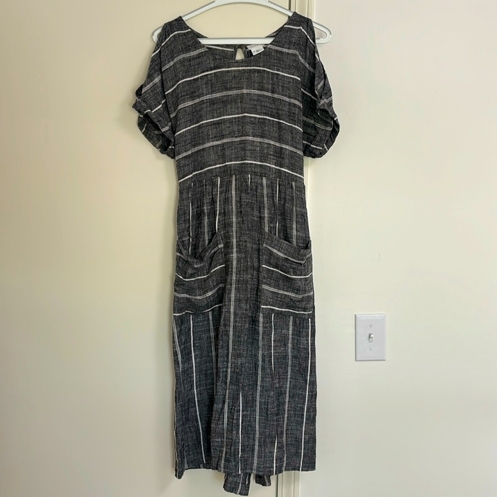 Open Back Linen Midi Dress